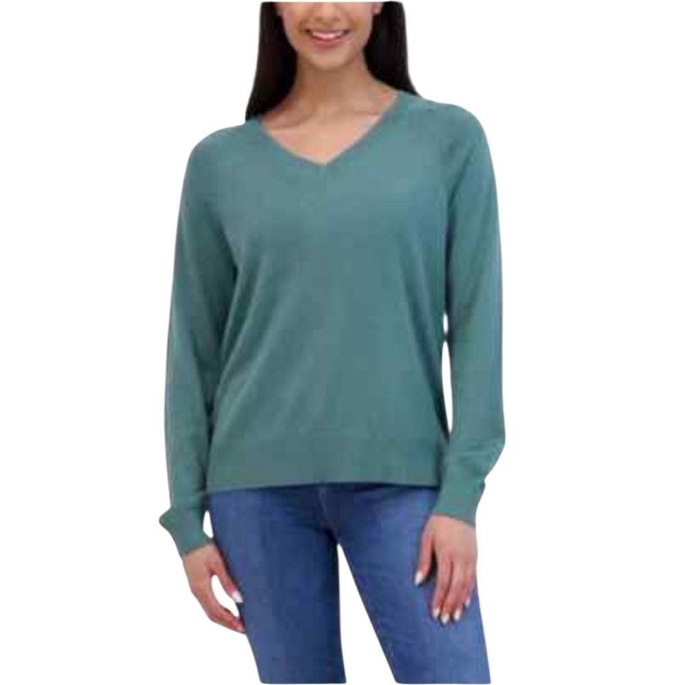 NWT Lucky Brand Green V-Neck Sweater Size Large